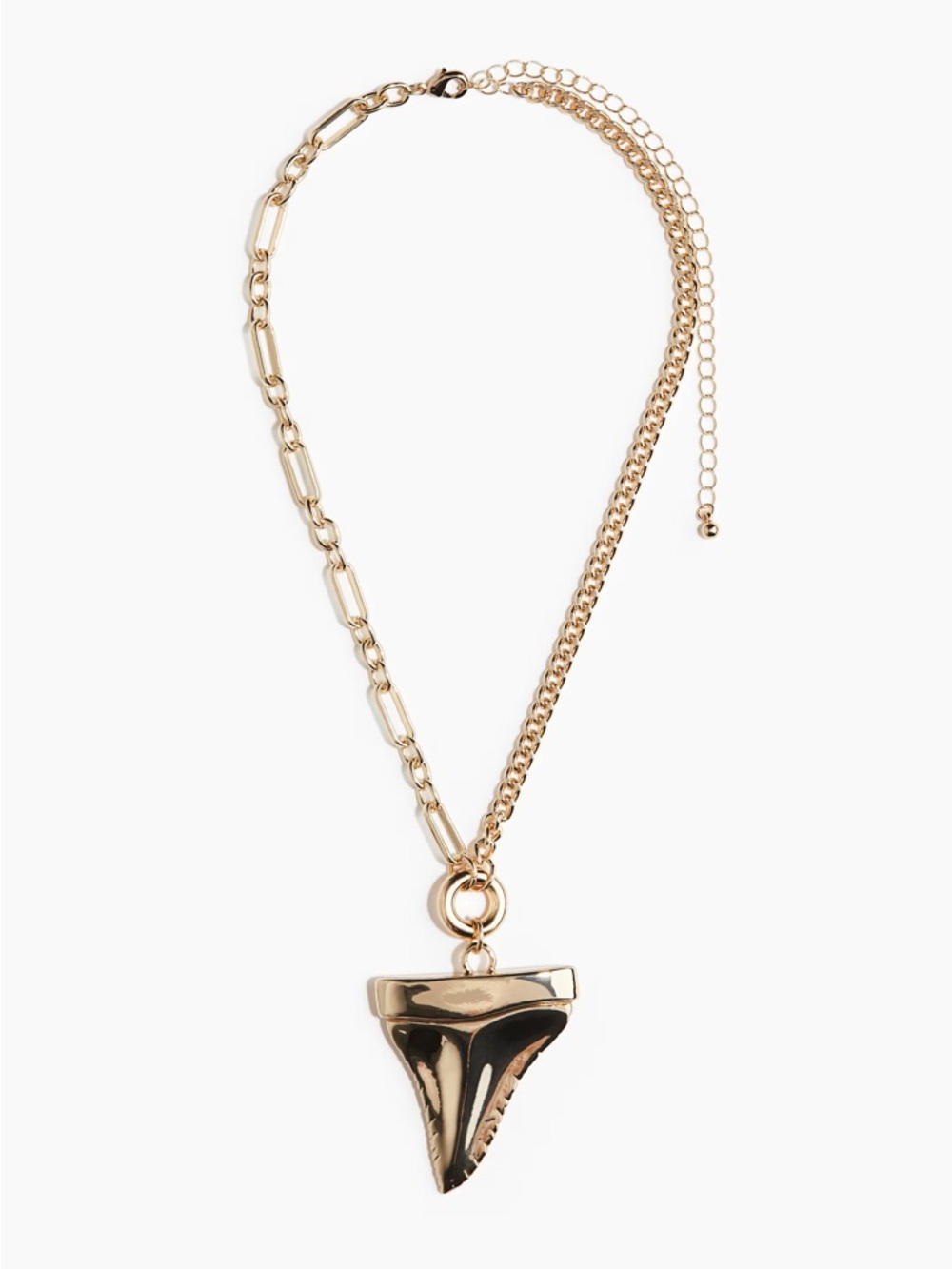 H&M Gold Shark Tooth Pendant Necklace